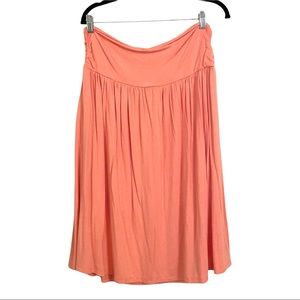 Never worn! Size XL Elastic Skirt - Soft, Flowy Rayon/Modal Peach Rouched waist